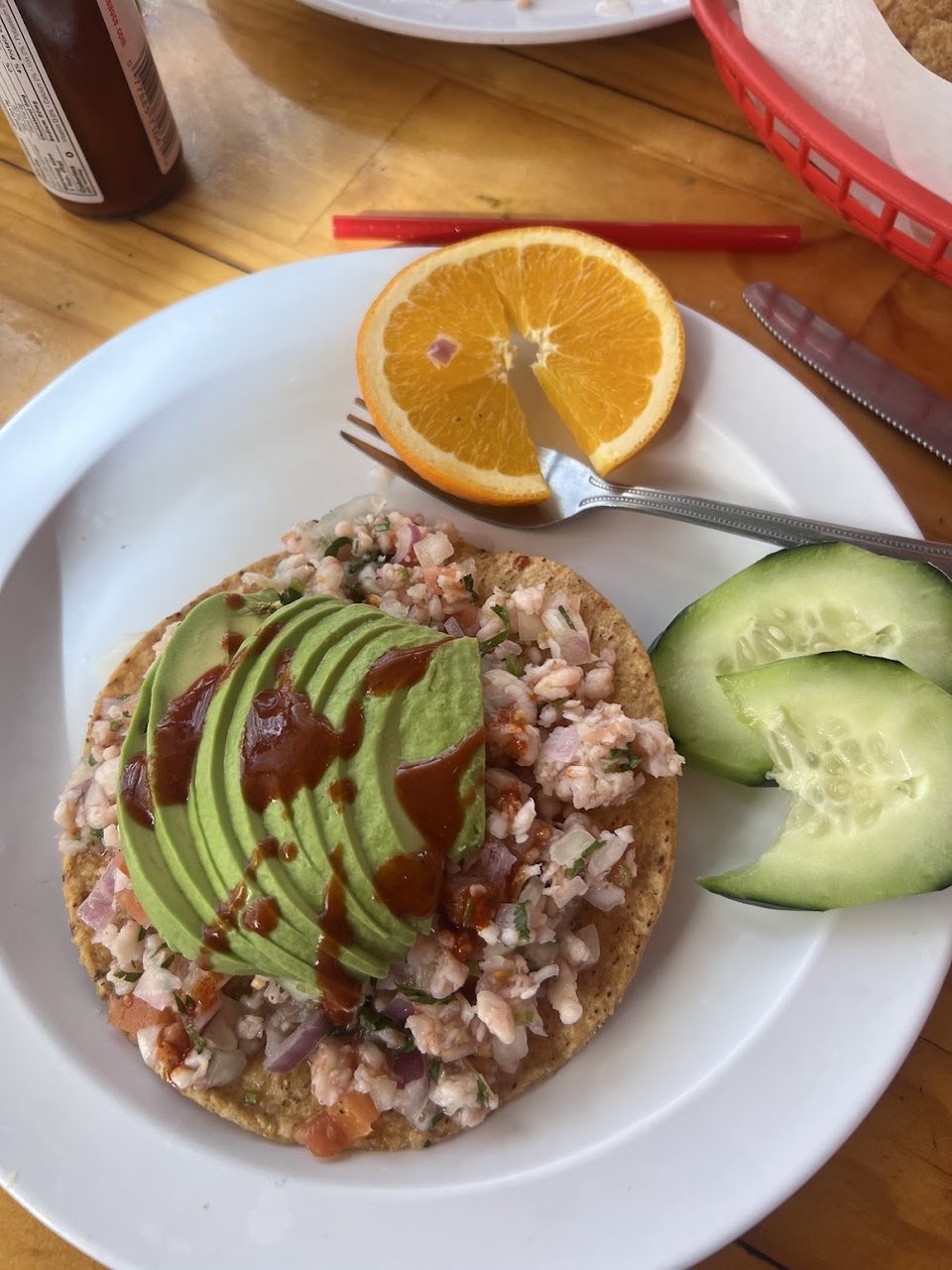 Tostadas de Pulpo Y de Camaron
